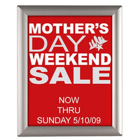 8.5" X 11" CONVERTIBLE SIGN SNAP FRAME, SILVER, OPTIONAL COUNTER SUPPORT - Braeside Displays