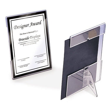 8.5" x 11" Convertible Slide-In Sign Frame, Clear, With Counter Support - Braeside Displays