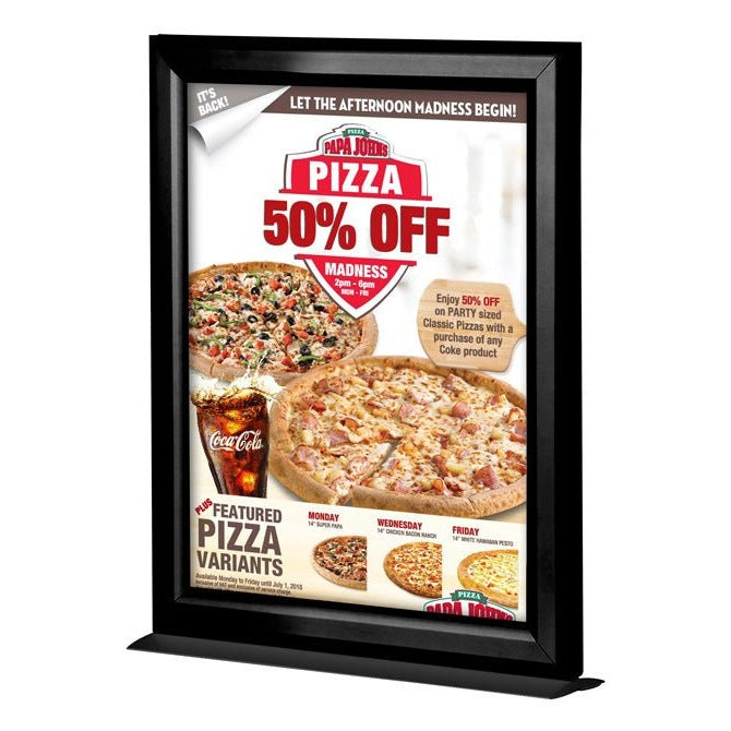 8.5" X 11" COUNTERTOP SLIDE-IN ALUMINUM SIGN FRAME, BLACK - Braeside Displays