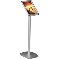 8.5" x 11" Euro-Style Pedestal Sign Stand, Silver - Braeside Displays