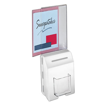 8.5" x 11" Molded Ballot Box, White with Large Header - Braeside Displays