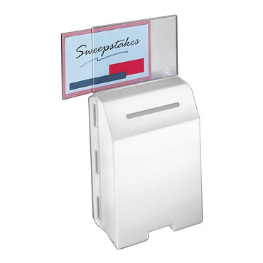 8.5" x 11" Molded Ballot Box, White with Small Header - Braeside Displays