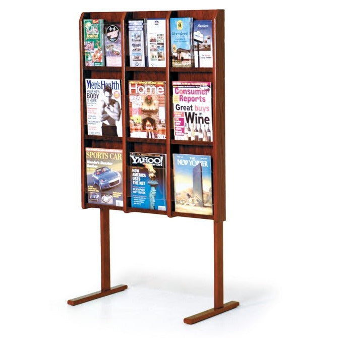 9 POCKET MAGAZINE / 18 POCKET BROCHURE FLOOR DISPLAY WITH DIVIDERS - Braeside Displays