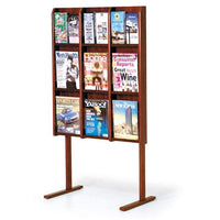 9 POCKET MAGAZINE / 18 POCKET BROCHURE FLOOR DISPLAY WITH DIVIDERS - Braeside Displays