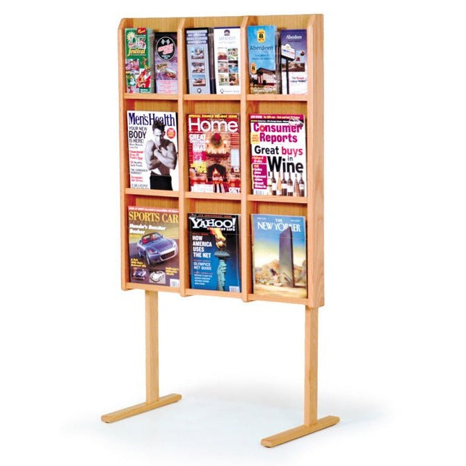 9 POCKET MAGAZINE / 18 POCKET BROCHURE FLOOR DISPLAY WITH DIVIDERS - Braeside Displays