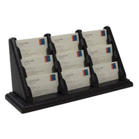 9 POCKET OAK WOOD BUSINESS CARD HOLDER - Braeside Displays