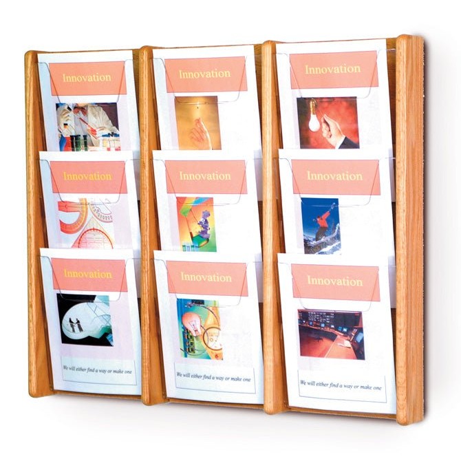 9 POCKET SLANTED MAGAZINE WALL RACK - Braeside Displays