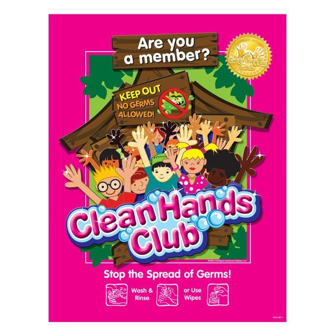 Clubhouse Clean Hands Club Posters - Braeside Displays