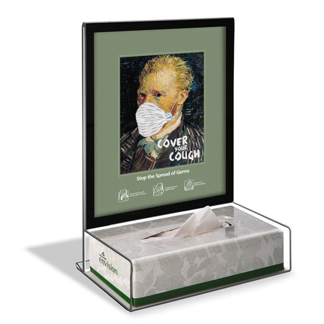 Countertop Tissue Dispenser with Black Border Frame - Braeside Displays