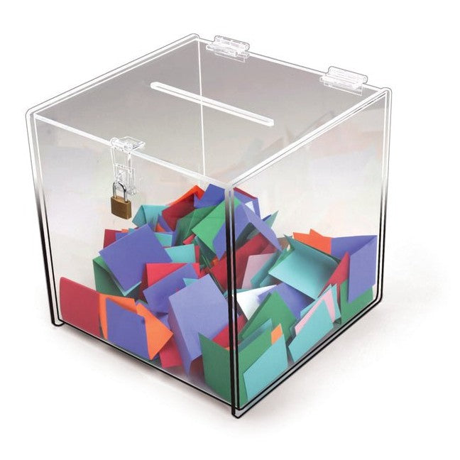 Deluxe Acrylic Ballot Box, Available in 2 Sizes - Braeside Displays