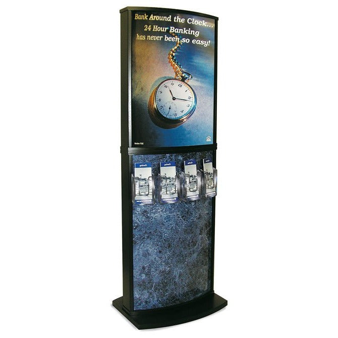 Deluxe Literature Kiosk, Blue Laminate Panels - Braeside Displays