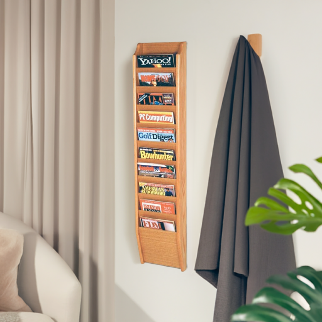 10 POCKET MAGAZINE WALL RACK