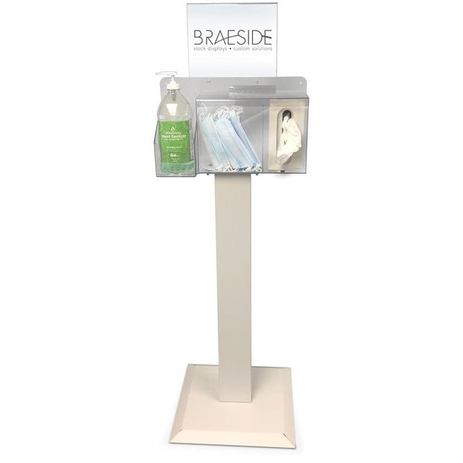 Health & Hygiene Station with Floor Stand - Braeside Displays