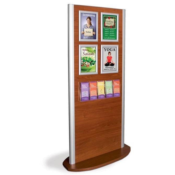 Kensington Information Kiosk with Four Sign Frames and 5 Pocket Holder - Braeside Displays