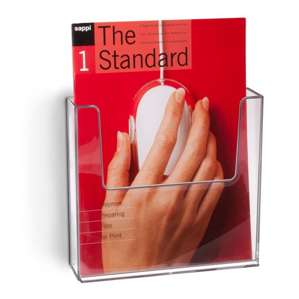 LARGE UPRIGHT BROCHURE HOLDER, 9-5/8"W - Braeside Displays