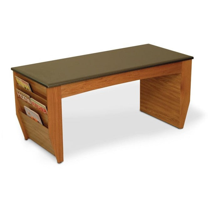 OAK COFFEE TABLE WITH MAGAZINE POCKETS - Braeside Displays