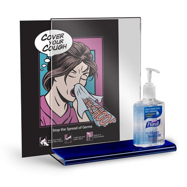 Sanitizer Pump Holder with Sign Frame - Braeside Displays