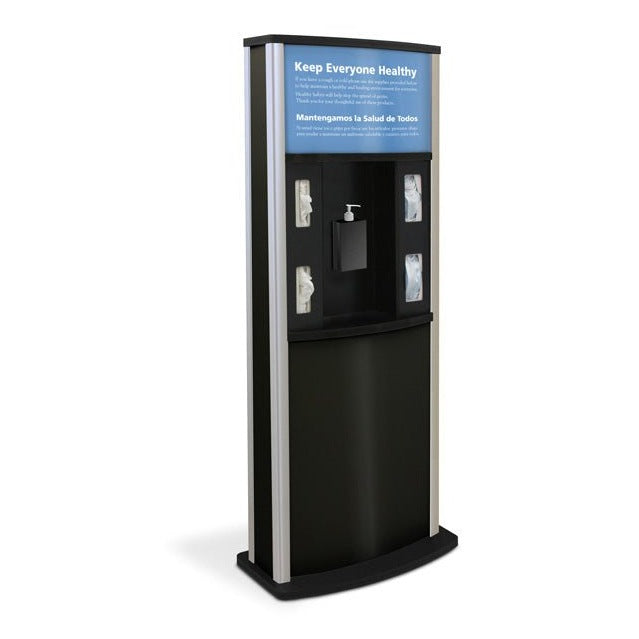 Series 900 Deluxe Infection Control Kiosk, Matte Finish - Braeside Displays