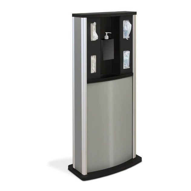 Series 900 Standard Infection Control Kiosk, Wood Grain Finish - Braeside Displays