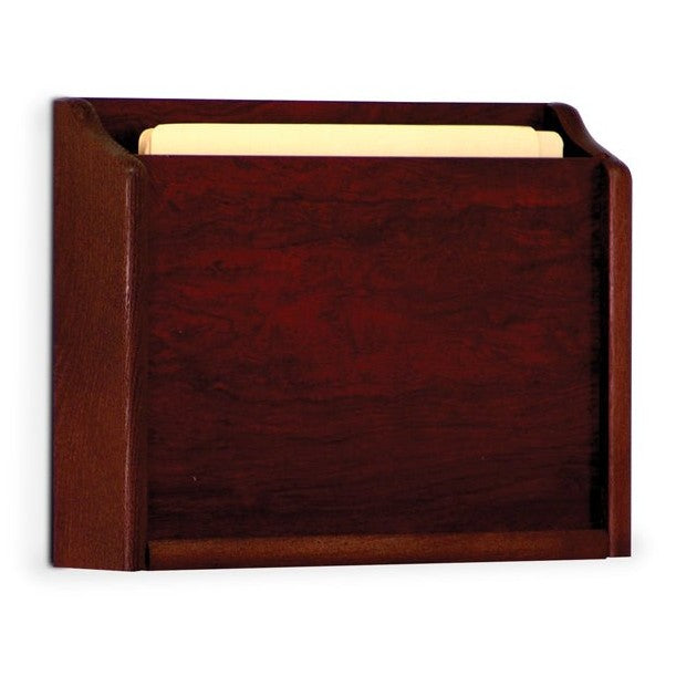 SINGLE POCKET HIPAA COMPLIANT WOODEN WALL MOUNT FILE AND CHART HOLDER - Braeside Displays