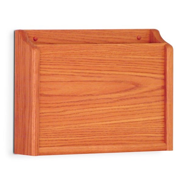 SINGLE POCKET HIPAA COMPLIANT WOODEN WALL MOUNT FILE AND CHART HOLDER - Braeside Displays