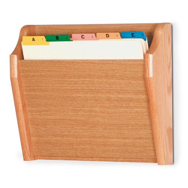 SINGLE POCKET WOODEN WALL MOUNT FILE AND CHART HOLDER - Braeside Displays