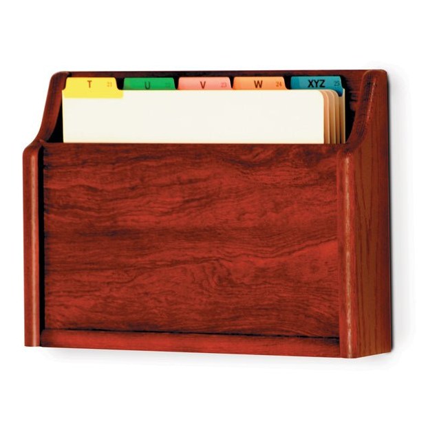 SINGLE POCKET WOODEN WALL MOUNT FILE AND CHART HOLDER, FLAT BASE - Braeside Displays