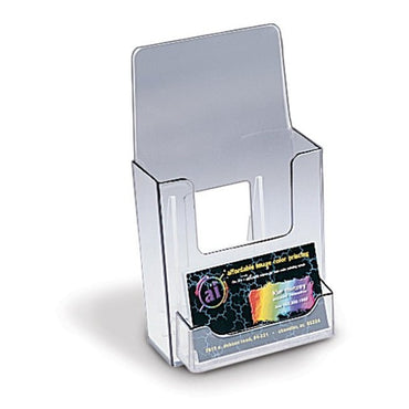 TRI-FOLD HOLDER WITH BUSINESS CARD POCKET - Braeside Displays