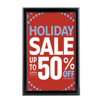 11" x 17" Convertible Sign Snap Frame, Black, Without Counter Support - Braeside Displays