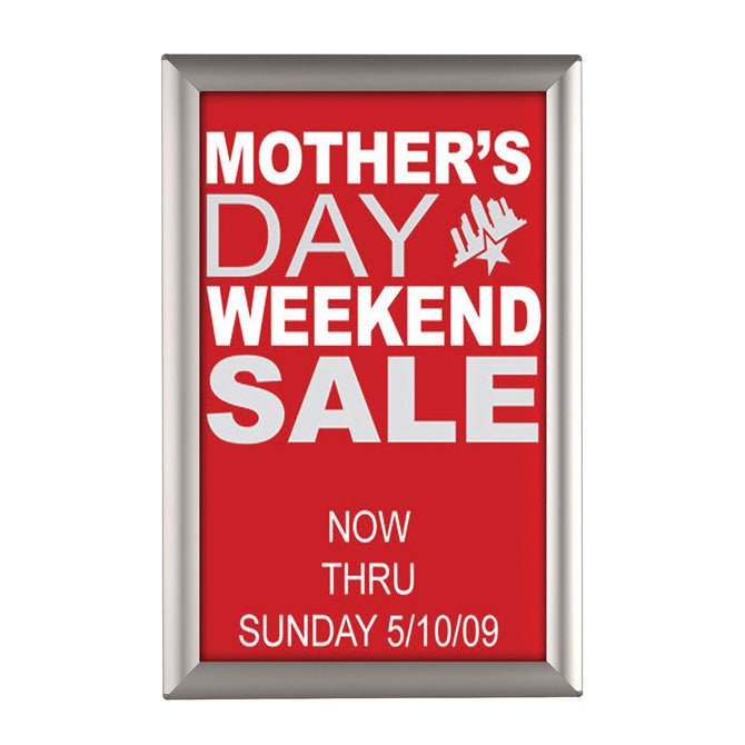 11" x 17" Convertible Sign Snap Frame, Silver, Without Counter Support - Braeside Displays