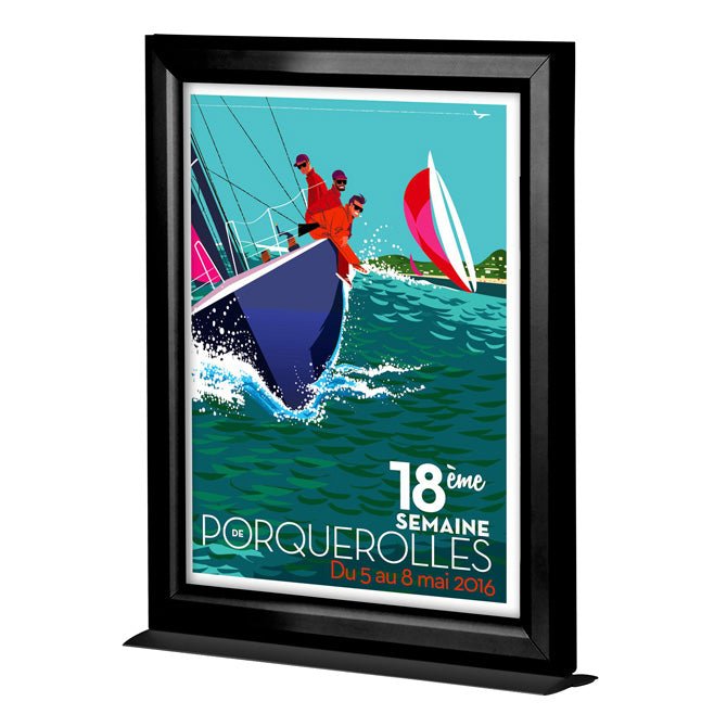 11" X 17" COUNTERTOP SLIDE-IN ALUMINUM SIGN FRAME, BLACK - Braeside Displays