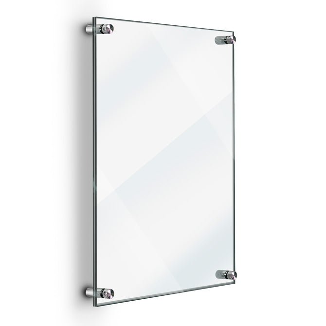 11" X 17" DELUXE ACRYLIC STANDOFF WALL FRAME, CLEAR - Braeside Displays