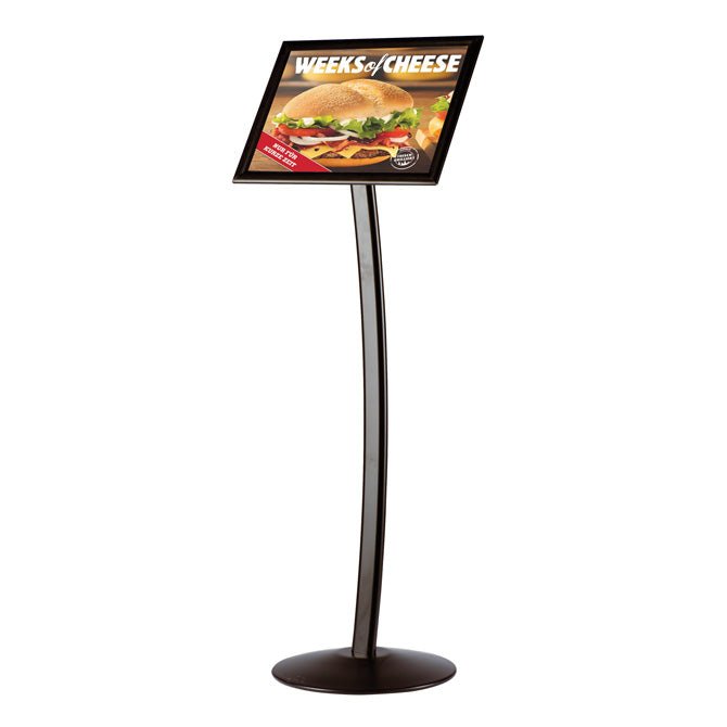 11" x 17" Euro-Style Pedestal Sign Stand, Silver - Braeside Displays