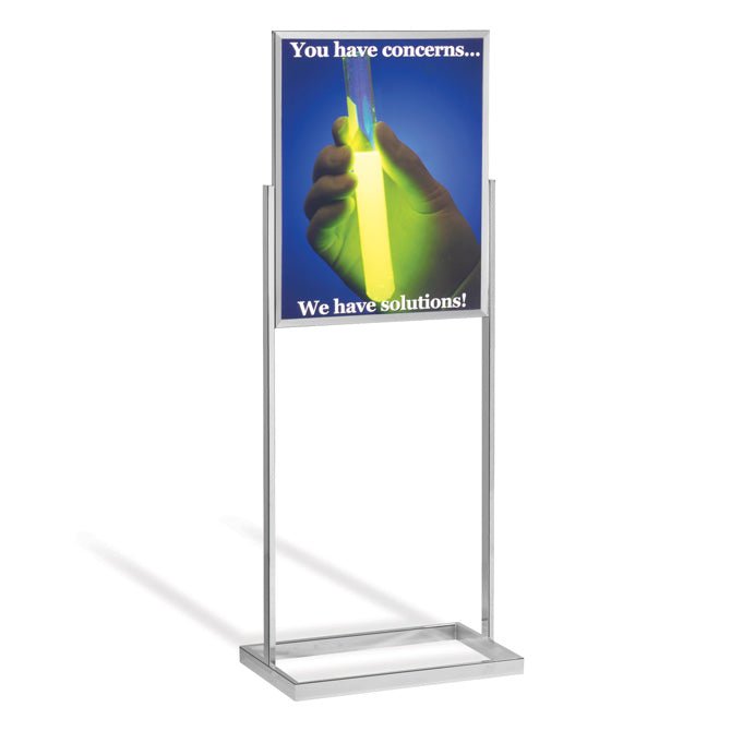 22" x 28" Rectangular Tube Poster Stand, Chrome - Braeside Displays