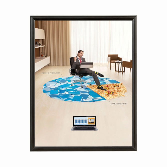 Snap Open Quick Change Sign Frame - 22 inch x28 inch Black with Square  Corners