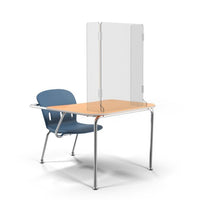 23.5" x 31.5" Hinged School Desk Sneeze Guard, Protective Student Safety Shield, with Side Walls - Braeside Displays