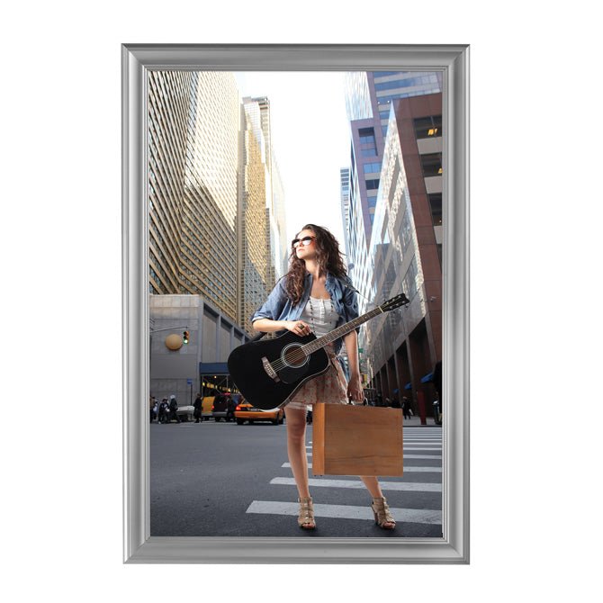 24" x 36" Decorative Snap Poster Frame, Silver - Braeside Displays