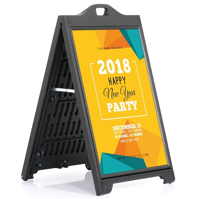 Aarco Products ROC-4 The Rocker Deluxe Double Sided Sidewalk Sign with Changeable Letterboard