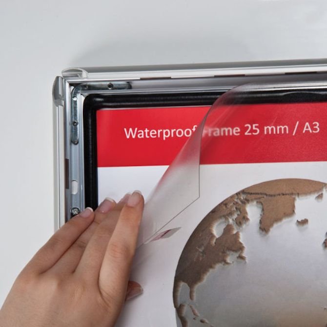 24" x 36" Weatherproof Snap Poster Frame, Silver - Braeside Displays