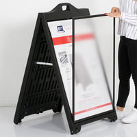 24x36" Black A-Frame Sidewalk Sign w/ Lens Cover - Double Sided Portable Folding Display for Restaurants & Cafes - Street SignPro Curb Advertising