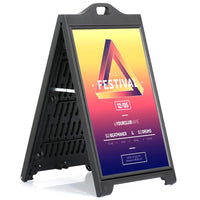 24x36" Black A-Frame Sidewalk Sign w/ Lens Cover - Double Sided Portable Folding Display for Restaurants & Cafes - Street SignPro Curb Advertising