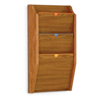 3 POCKET HIPAA COMPLIANT WOODEN WALL MOUNT FILE AND CHART HOLDER - Braeside Displays