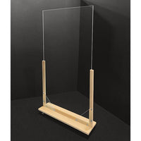 36" x 72" Portable Acrylic Divider with Wood Frame and Locking Casters - Braeside Displays