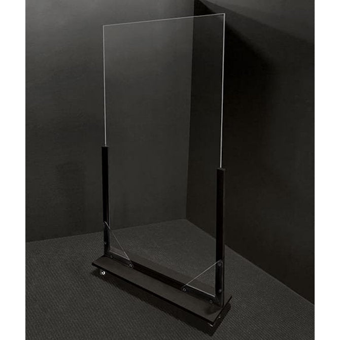 36" x 72" Portable Acrylic Divider with Wood Frame and Locking Casters - Braeside Displays