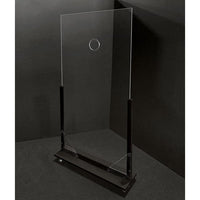 36" x 72" Portable Acrylic Temperature Check Divider with Wood Frame and Locking Casters - Braeside Displays