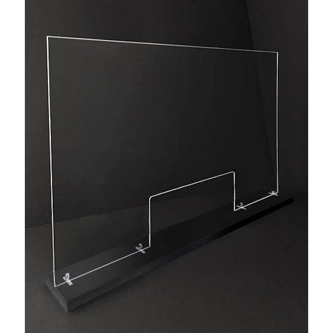36 x 72 Portable Acrylic Divider with Wood Frame and Locking Casters –  Braeside Displays