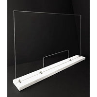 46" x 24" Large Acrylic Sneeze Guard, Protective Divider, with Wood Base - Braeside Displays