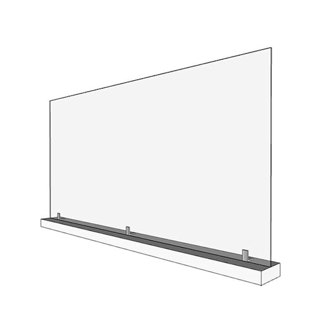 46" x 24" Large Acrylic Sneeze Guard, Protective Divider, with Wood Base - Braeside Displays