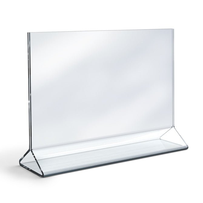 5-1/2" X 3-1/2" ACRYLIC TOP LOADING DOUBLE SIDED SIGN HOLDER - Braeside Displays