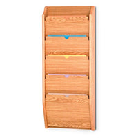 5 POCKET HIPAA COMPLIANT WOODEN WALL MOUNT FILE AND CHART HOLDER - Braeside Displays
